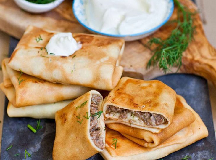 پنکیک قارچ و گوشت